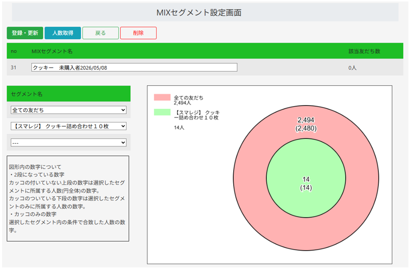 MIXセグメントセグメント設定後