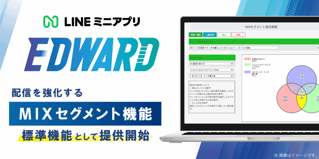 LINEミニアプリ「EDWARD（エドワード）」、 配信を強化するMIX（ミックス）セグメント機能を提供開始