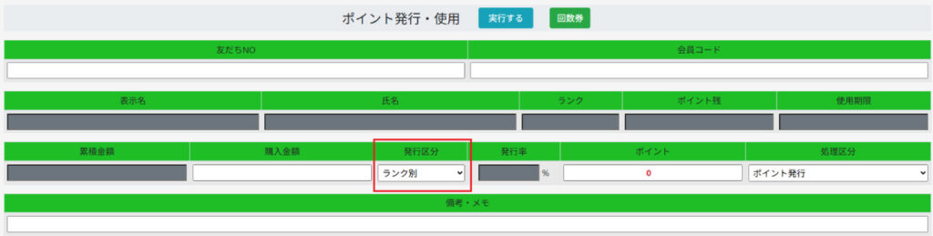 ランク別ポイント発行率